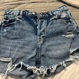 Wild Fable high waist frayed hem distressed denim shorts
